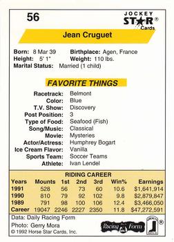 1992 Jockey Star #56 Jean Cruguet Back